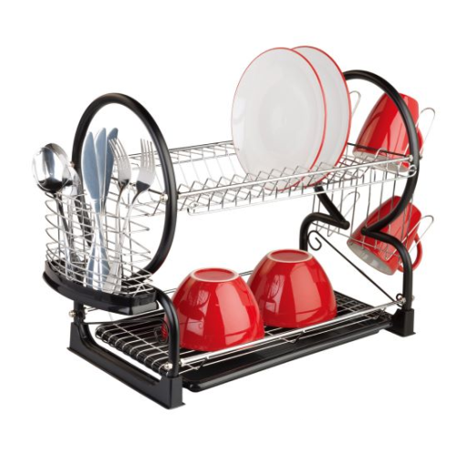 2 Tier Dish Rack With Drip Tray